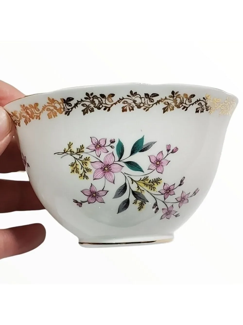 VTG Royal Grafton England fine China finger bowl 22k gold rim